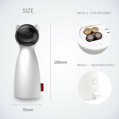 Smart Automatic Laser Cat Toy — Self-Rotating LED Interactive Chaser