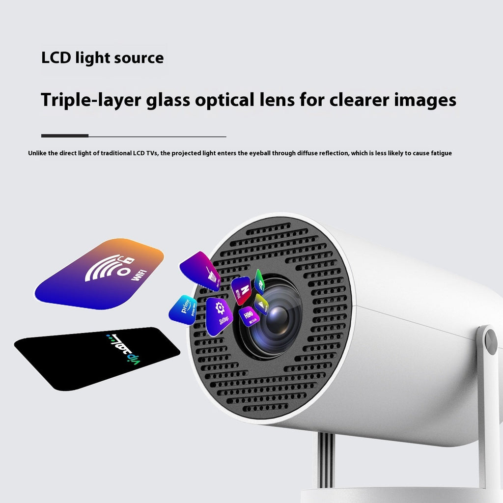 Portable Mini Projector — 180° Auto Focus Home Theater