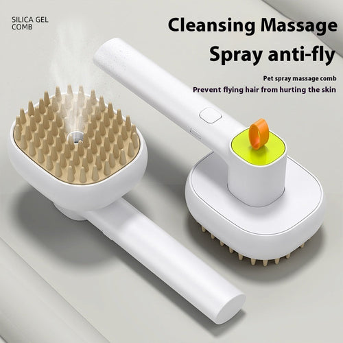 Electric Spray Massage Comb for Cats & Dogs — One-Click Mist + Detangle