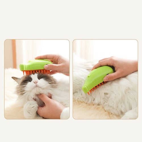 3-in-1 Steam Grooming Brush for Cats & Dogs — Clean, Massage & Detangle