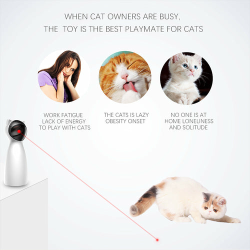Smart Automatic Laser Cat Toy — Self-Rotating LED Interactive Chaser