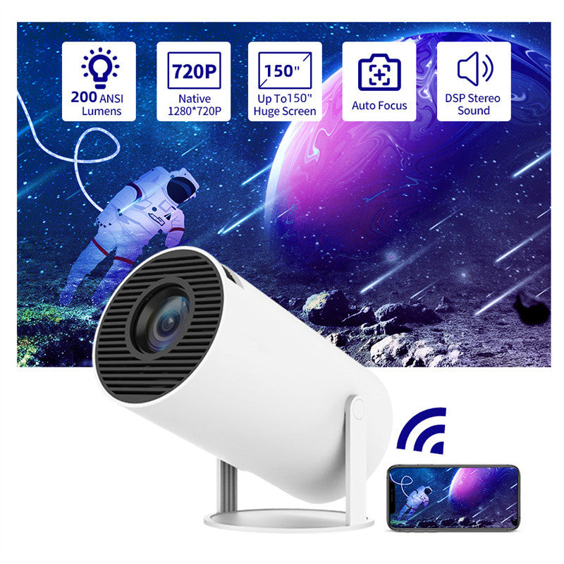 Portable Mini Projector — 180° Auto Focus Home Theater