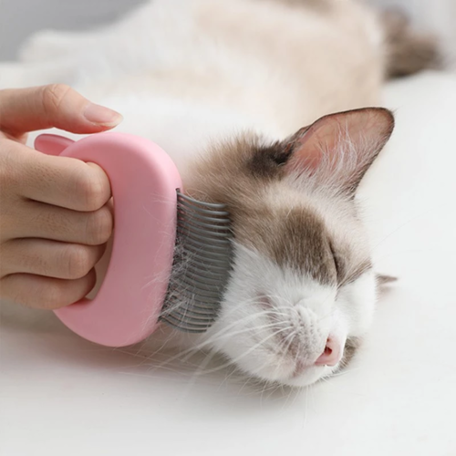 Pet Massage Grooming Brush — Soft Bristle Deshedding Tool for Cats & Dogs