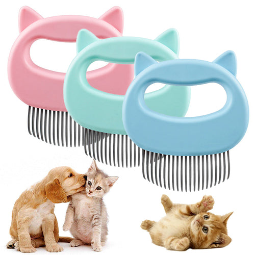 Pet Massage Grooming Brush — Soft Bristle Deshedding Tool for Cats & Dogs