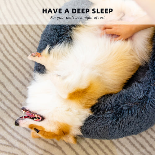 Anti-Anxiety Donut Dog Bed — Washable Fluffy Pet Bed for Cats & Dogs