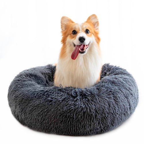 Anti-Anxiety Donut Dog Bed — Washable Fluffy Pet Bed for Cats & Dogs