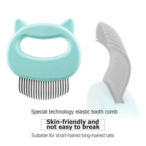 Pet Massage Grooming Brush — Soft Bristle Deshedding Tool for Cats & Dogs