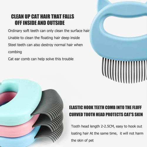 Pet Massage Grooming Brush — Soft Bristle Deshedding Tool for Cats & Dogs