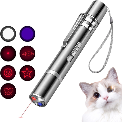 7-in-1 LED Laser Pointer Cat Toy — Interactive Training & Exercise Tool