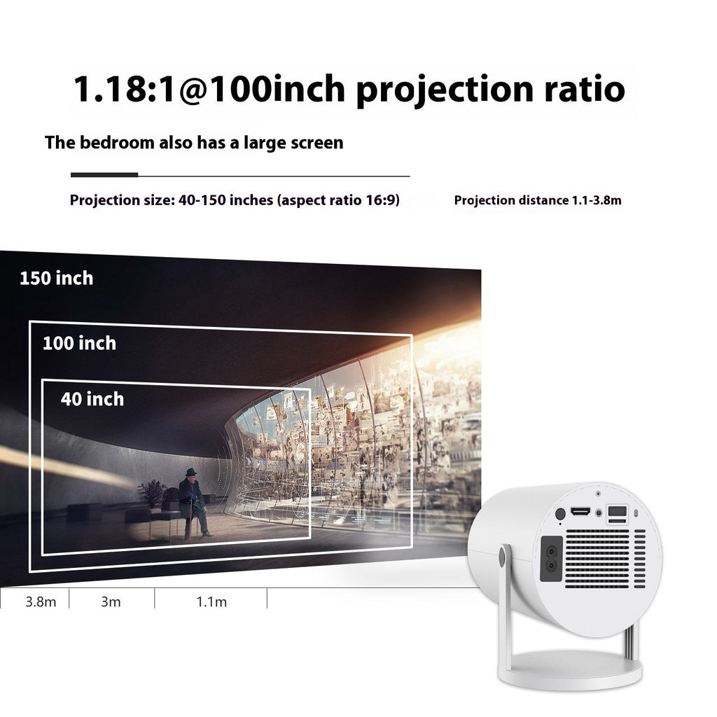 Portable Mini Projector — 180° Auto Focus Home Theater